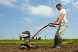 Rototilling the soil